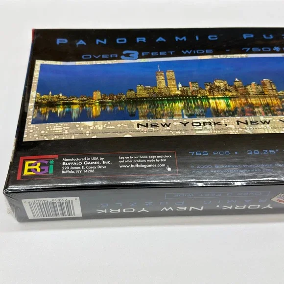 Buffalo Games New York City Panoramic Puzzle 750 Piece Twin Towers Skyline 2000